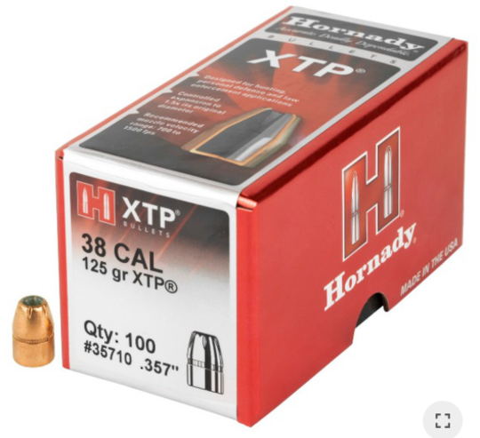 Hornady 38 cal .357 125 gr HP XTP Box of 100 #35710